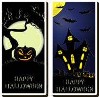 Illustration on theme sticker for celebration holiday Halloween with orange pumpkins png