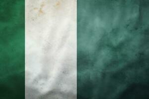 Grunge Nigeria flag. Grunge Nigeria flag background, Flag of Ireland on concrete backdrop. Irish flag background with copy space, AI Generated photo