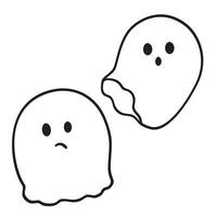 Cute Cartoon Ghost Boo Simple Vector art. Ghost blob character