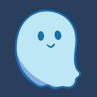 Cute Cartoon Ghost Boo Simple Vector art. Ghost blob character