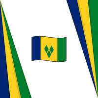 Saint Vincent And The Grenadines Flag Abstract Background Design Template. Saint Vincent And The Grenadines Independence Day Banner Social Media Post. Flag vector