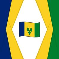 Saint Vincent And The Grenadines Flag Abstract Background Design Template. Saint Vincent And The Grenadines Independence Day Banner Social Media Post. Background vector