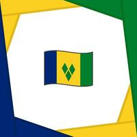 Saint Vincent And The Grenadines Flag Abstract Background Design Template. Saint Vincent And The Grenadines Independence Day Banner Social Media Post. Banner vector