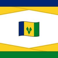 Saint Vincent And The Grenadines Flag Abstract Background Design Template. Saint Vincent And The Grenadines Independence Day Banner Social Media Post. Vector