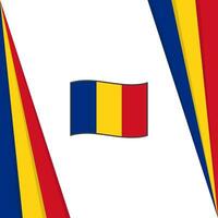 Romania Flag Abstract Background Design Template. Romania Independence Day Banner Social Media Post. Romania Flag vector