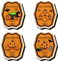 illustration på tema klistermärke för firande Semester halloween med orange pumpor png