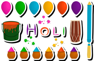Beautiful illustration on theme of celebrating annual holiday Holi png