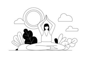 Yoga, Life Vectors Illustration Flat