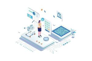 Pay with Cryptocurrency - Isometric Vector