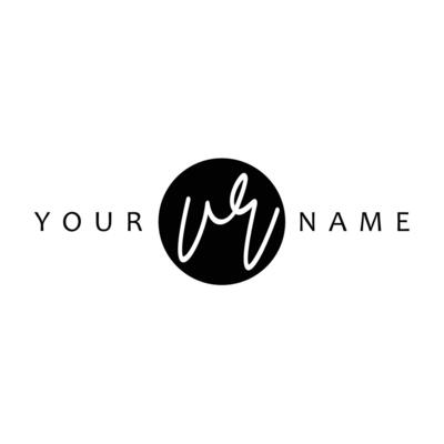VR Initial Handwriting In Circle Frame Template Design