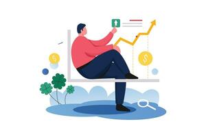 Growth Analysis Illustration - Flat Vector