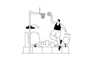 Basketball Sports, Life Vectors Illustration Flat