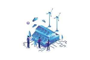 Clean Energy Project - Isometric Vector