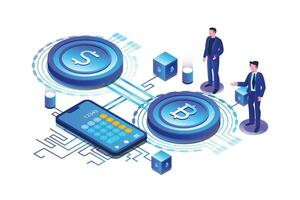 Finance and Cryptocurrency, Isometric Vector