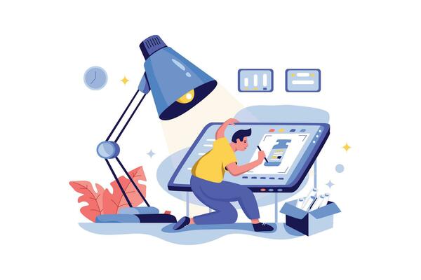 Packaging Design, Vector Business Marketing Line Illustration