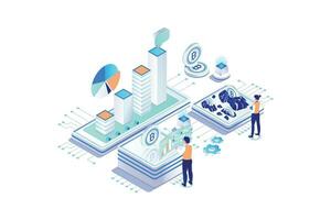 Cryptocurrencies Develop - Isometric Vector