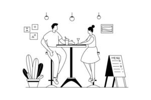 Girl and Man Talking, Life Vectors Illustration Flat