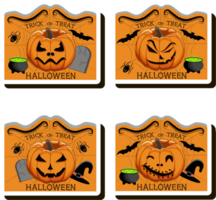 Illustration on theme sticker for celebration holiday Halloween with orange pumpkins png