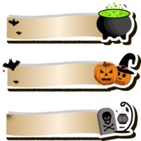 illustrazione su tema etichetta per celebrazione vacanza Halloween con arancia zucche png