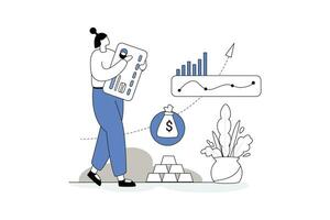 WebPersonal account, Business Finance Vectors Illustration Flat Line