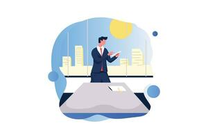 View Report, Vector Business Marketing Line Illustration