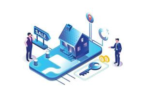 Buy and Sell Real Estate, Isometric Vector