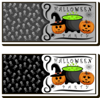 illustratie Aan thema sticker voor viering vakantie halloween met oranje pompoenen png