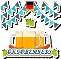 Beautiful illustration on theme of celebrating annual Oktoberfest holiday png