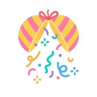 paper balls at parties with confetti exploding as a birthday surprise vector