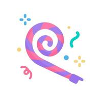 Party blower. with exploding confetti For birthday parties and festivals vector