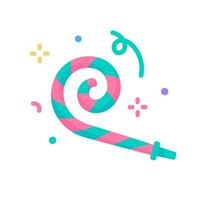 Party blower. with exploding confetti For birthday parties and festivals vector