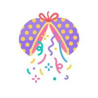 paper balls at parties with confetti exploding as a birthday surprise vector