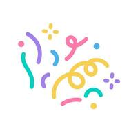 colorful confetti that shoots out from the party base for birthday surprise vector