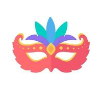 Party mask. Feather mask for covering the face Mysterious fantasy party vector