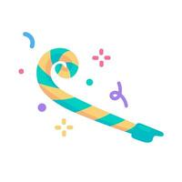 Party blower. with exploding confetti For birthday parties and festivals vector