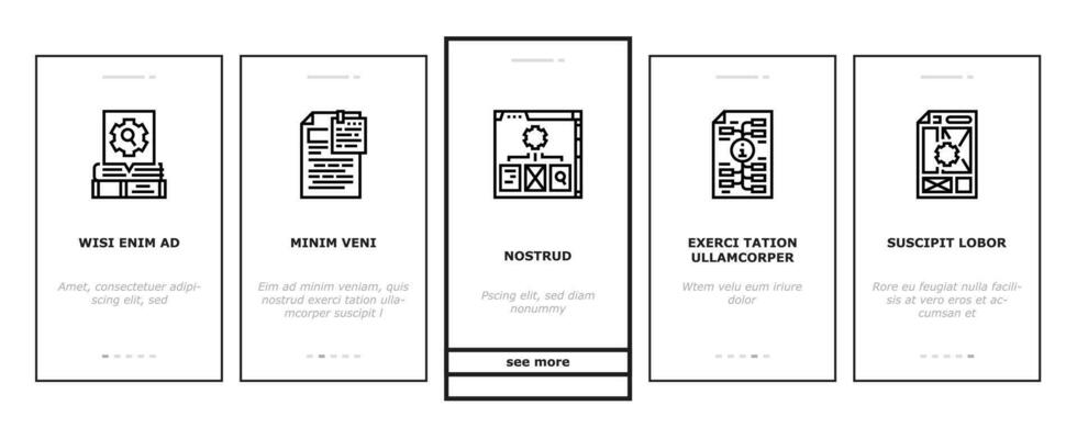 technical writer doc onboarding icons set vector