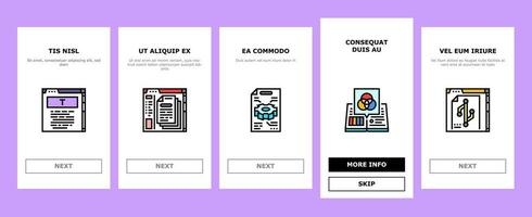 technical writer doc onboarding icons set vector