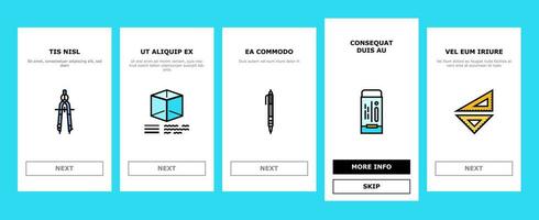 engineer construction architect onboarding icons set vector