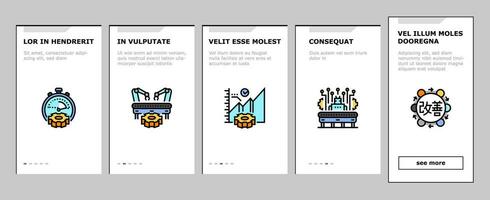 manufacturing industry factory onboarding icons set vector