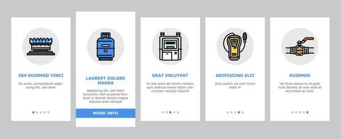 gas service energy power fuel onboarding icons set vector