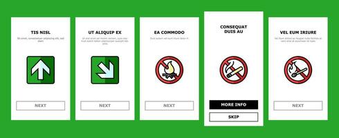 emergency safety security danger onboarding icons set vector