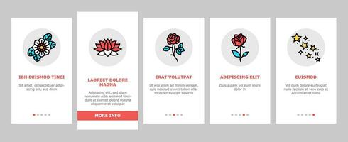 tattoo art rose vintage style onboarding icons set vector