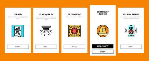 alert attention signal caution onboarding icons set vector