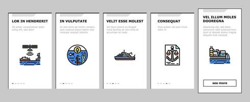 marine engineer boat mechanic onboarding icons set vector