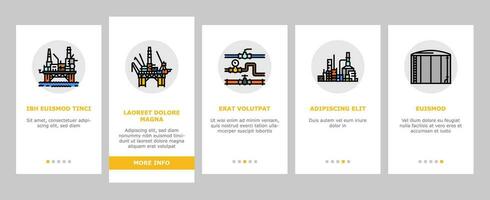 petroleum engineer oil industry onboarding icons set vector