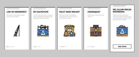 petroleum engineer oil industry onboarding icons set vector