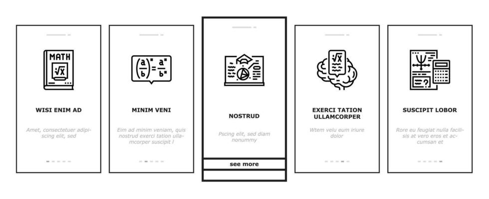 math education school science onboarding icons set vector