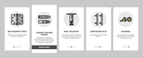 hardware furniture equipment onboarding icons set vector