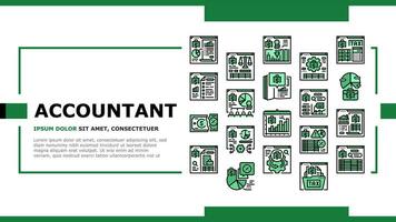 accountant tax office landing header vector