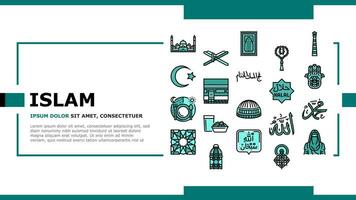 ramadan islam muslim eid arabian landing header vector